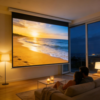 Motorized Projector Screen Designed for Home Theater, 110 Inch 16:9, Electric Retractable, Remote Control