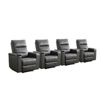33.1'' Wide Modern Faux Leather Power Reclining Home Theater Individual Seat with Cup Holders (Set of 4)