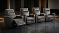 33.1'' Wide Modern Faux Leather Power Reclining Home Theater Individual Seat with Cup Holders (Set of 4) — Lifestyle