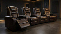 36.22" W Luxury Individual Seat Top Faux Leather Home Theater Seat Recliners Quadruple Seat with USB & Dual Cup Holders & Arm Storage (Set of 4) — Lifestyle