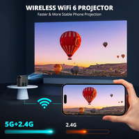 Portable Projector Built for 4K Streaming, WiFi Bluetooth Connectivity, 350 ANSI Lumens, Electric Focus