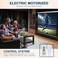 Motorized Projector Screen Designed for Home Theater, 110 Inch 16:9, Electric Retractable, Remote Control