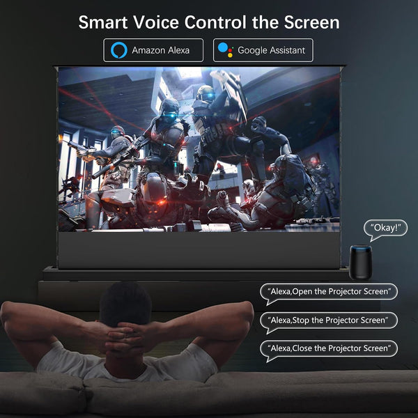 120" Motorized ALR Projector Screen Floor Rising Standard/Long Throw Projector