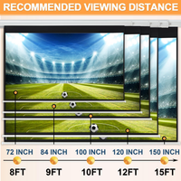Motorized Projector Screen Designed for Home Theater, 110 Inch 16:9, Electric Retractable, Remote Control