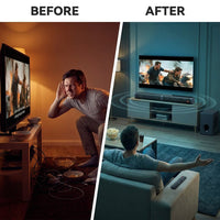 80W TV Soundbar 2.1 Bluetooth Speaker 5.0 Home Theater System 3D Surround Sound Bar Remote Control with Subwoofer for TV — Before & After