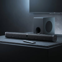 80W TV Soundbar 2.1 Bluetooth Speaker 5.0 Home Theater System 3D Surround Sound Bar Remote Control with Subwoofer for TV — Studio Shot