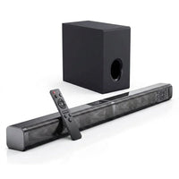 80W TV Soundbar 2.1 Bluetooth Speaker 5.0 Home Theater System 3D Surround Sound Bar Remote Control with Subwoofer for TV — Studio Shot