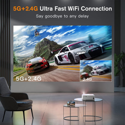 3000ANSI 4K Outdoor Projector with Wifi and Bluetooth, 6D/4P Keystone, 50% Zoom, 300" Movie Projector for Laptop/Hdmi/Usb/Tv Box/Android/Ios