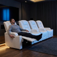 Faux Leather Power Home Theater Recliner — Lifestyle