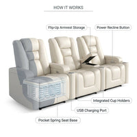 Faux Leather Power Home Theater Recliner — How It Works