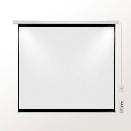 Projector Screen Motorized Auto Pull down Screens(110'' 16:9 White) | Electric Automatic Wall Ceiling Retractable Movie Screen for Office Classroom Indoor with Remotes 4K HD 3D — Studio Shot