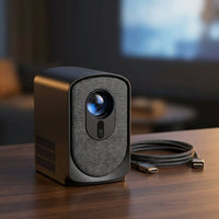 Wireless Mini Projector with Wifi and Bluetooth 5G, Portable Projector Support 4K Movie Video Projection, Electric Focus 350ANSI Phone Projector Home and Outdoor Cinema with HDMI Cable — Studio Shot