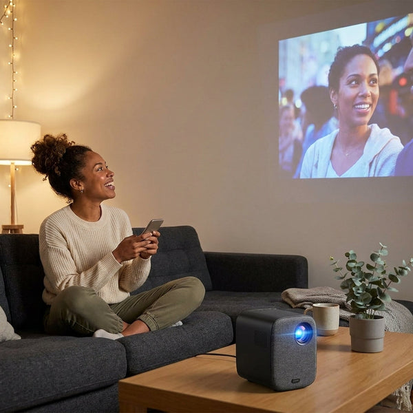Portable Projector Built for 4K Streaming, WiFi Bluetooth Connectivity, 350 ANSI Lumens, Electric Focus