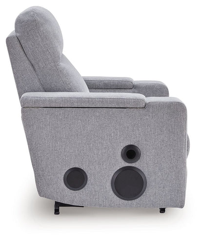 Pineland - Glider Power Recliner With Audio System - Pewter
