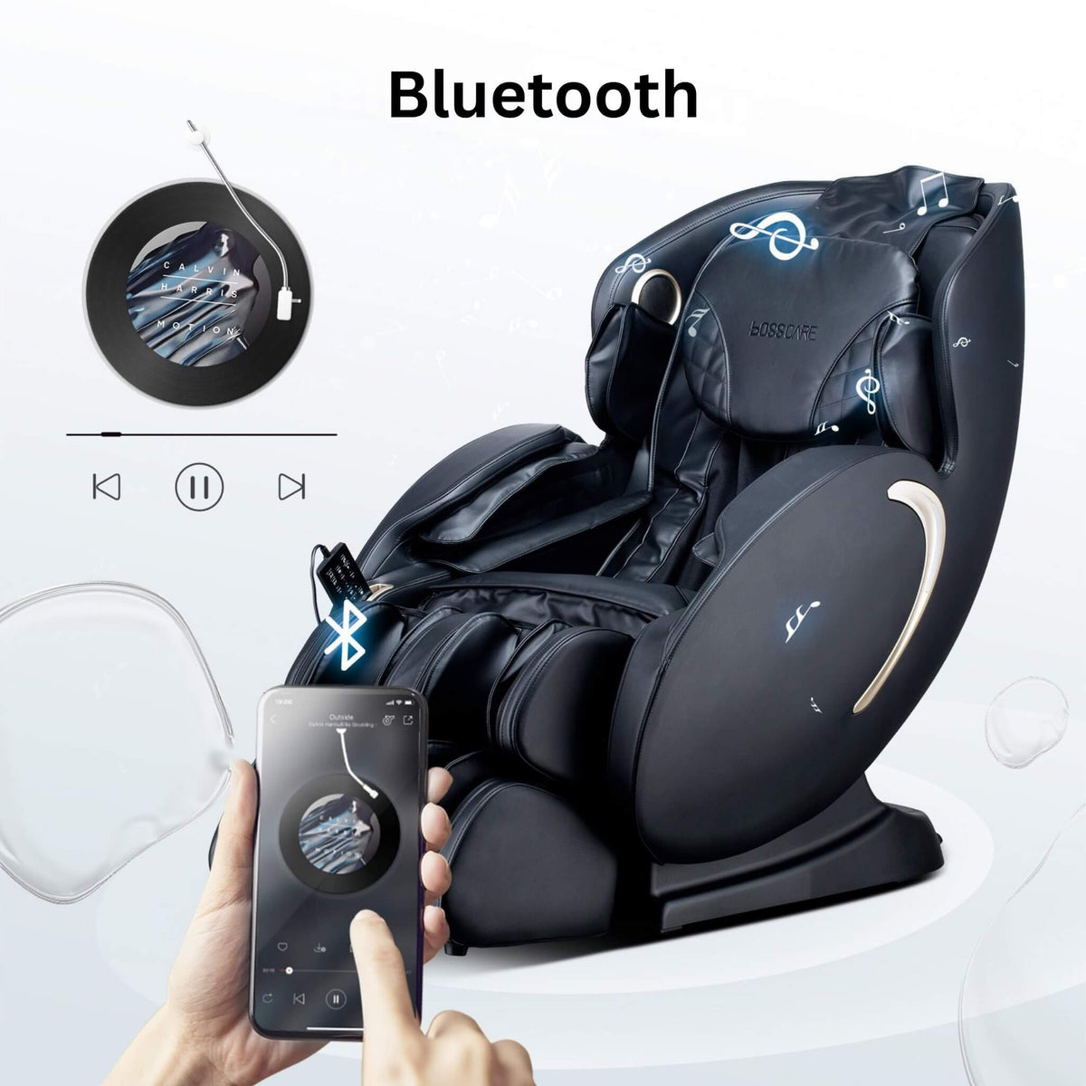 BossCare SAK32840 3D Zero-Gravity Massage Chair with App Control
