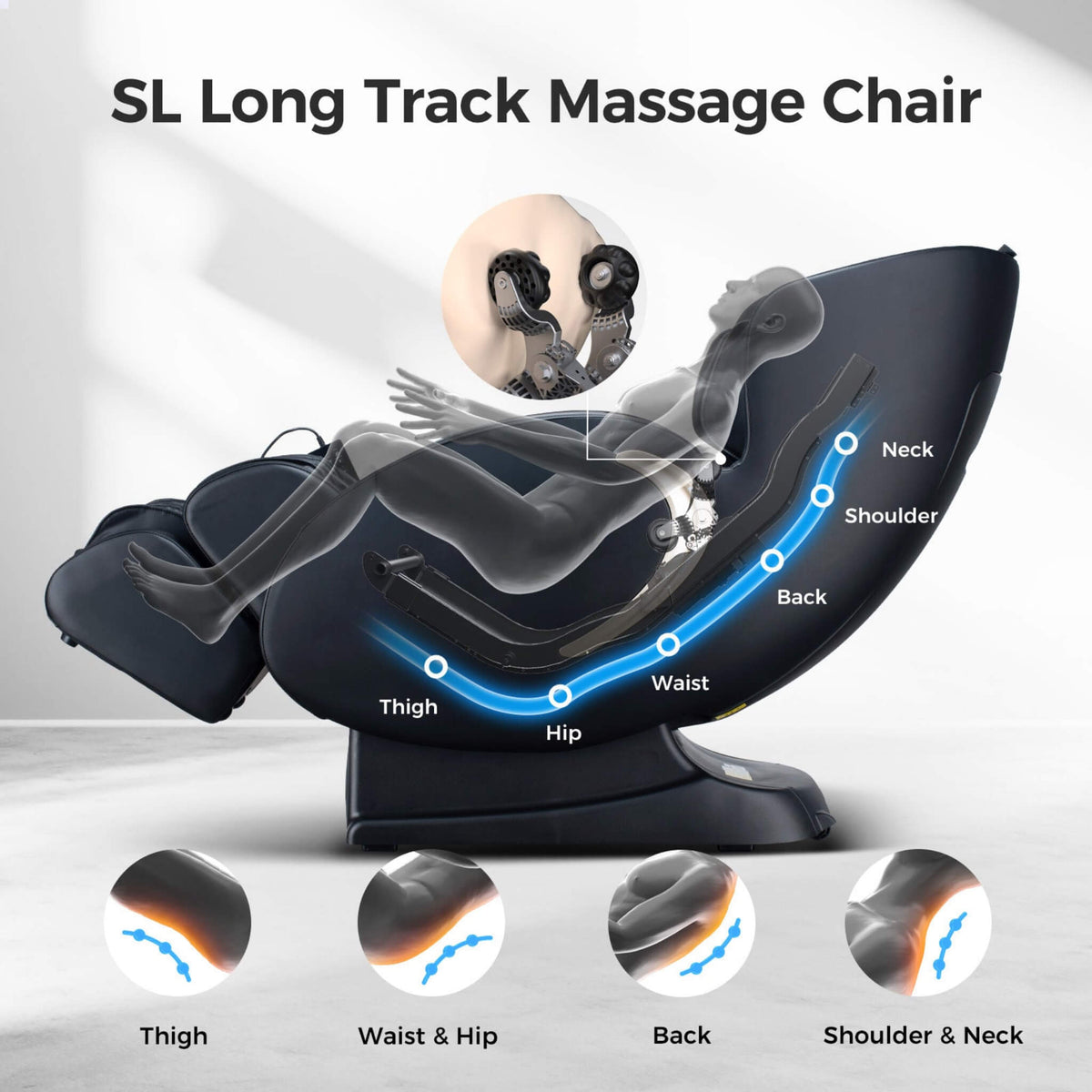 BossCare SAK32840 3D Zero-Gravity Massage Chair with App Control