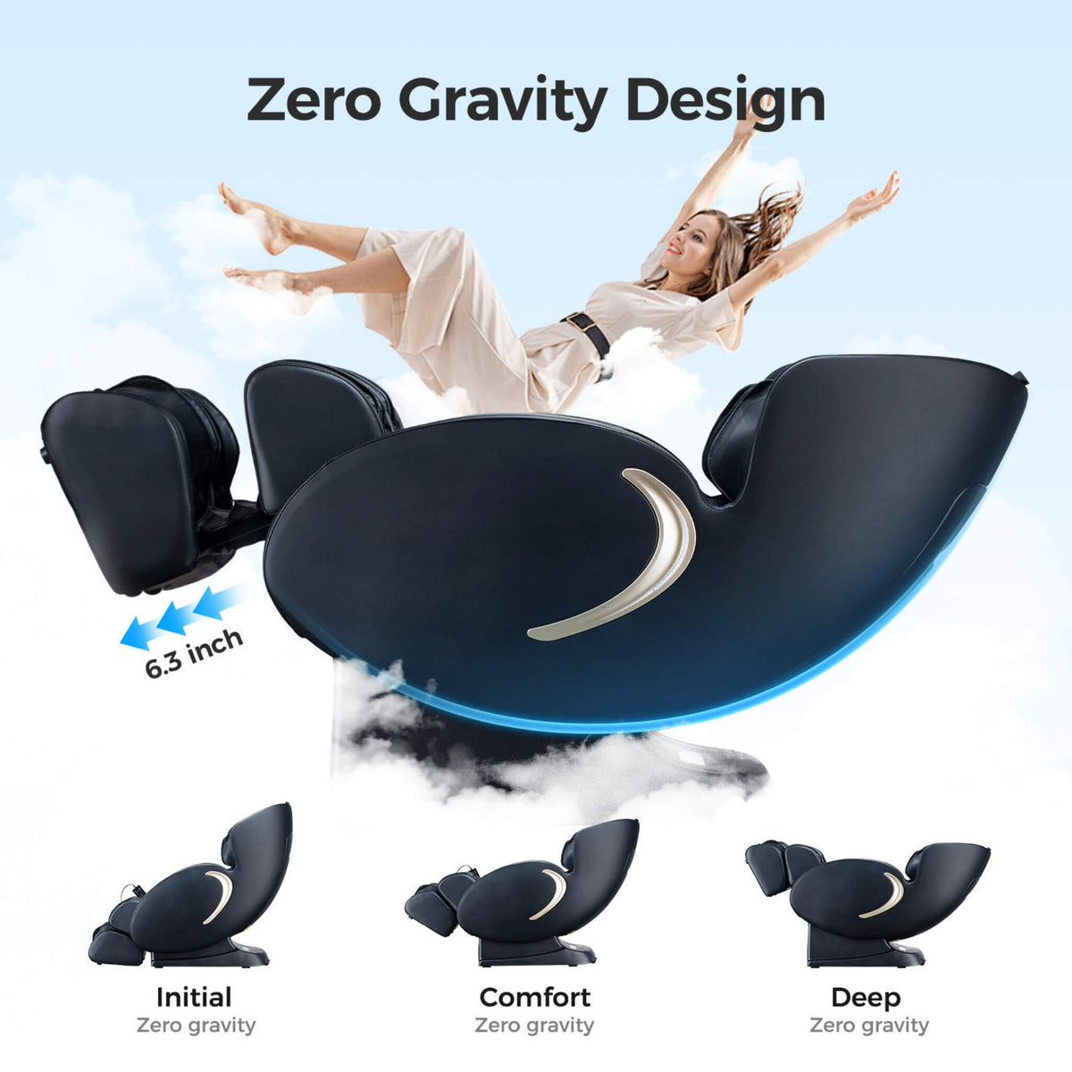 BossCare SAK32840 3D Zero-Gravity Massage Chair with App Control