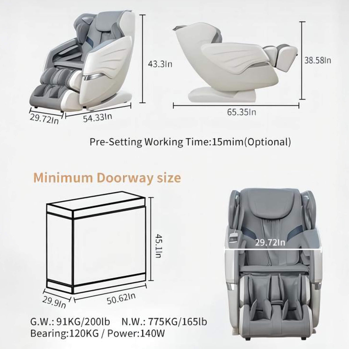 BossCare SAK35970 Premium Zero-Gravity Massage Chair with AI Voice & App Control