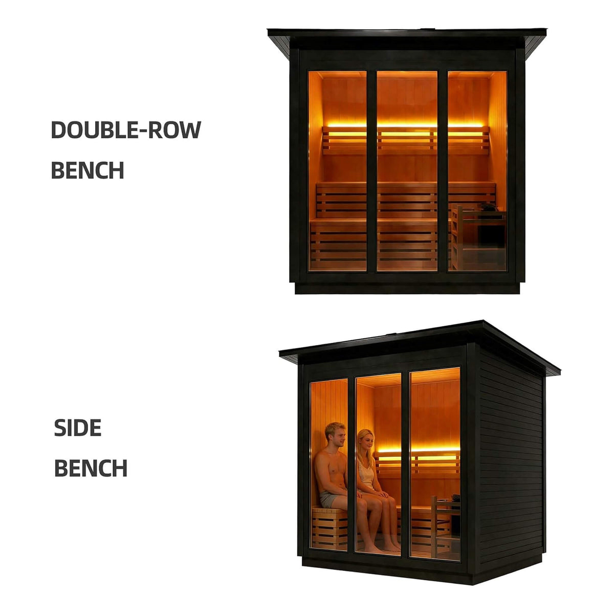 4-Person Canadian Red Cedar Outdoor Steam Sauna