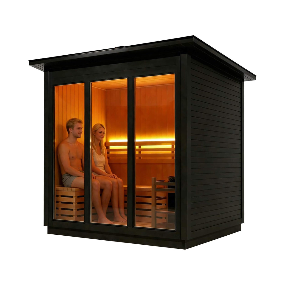 4-Person Canadian Red Cedar Outdoor Steam Sauna