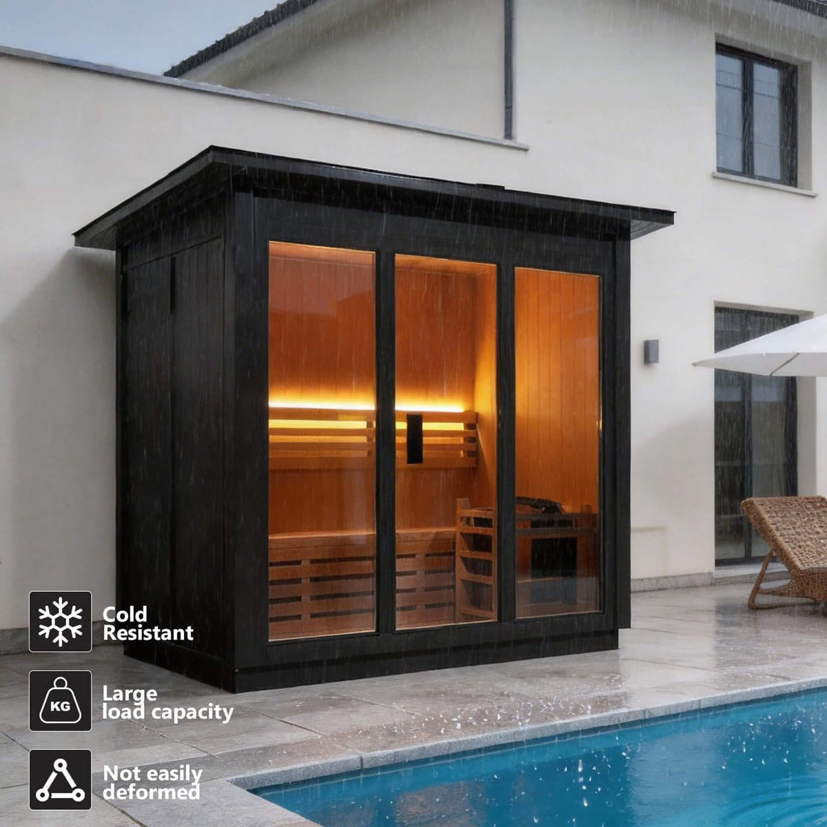 4-Person Canadian Red Cedar Outdoor Steam Sauna