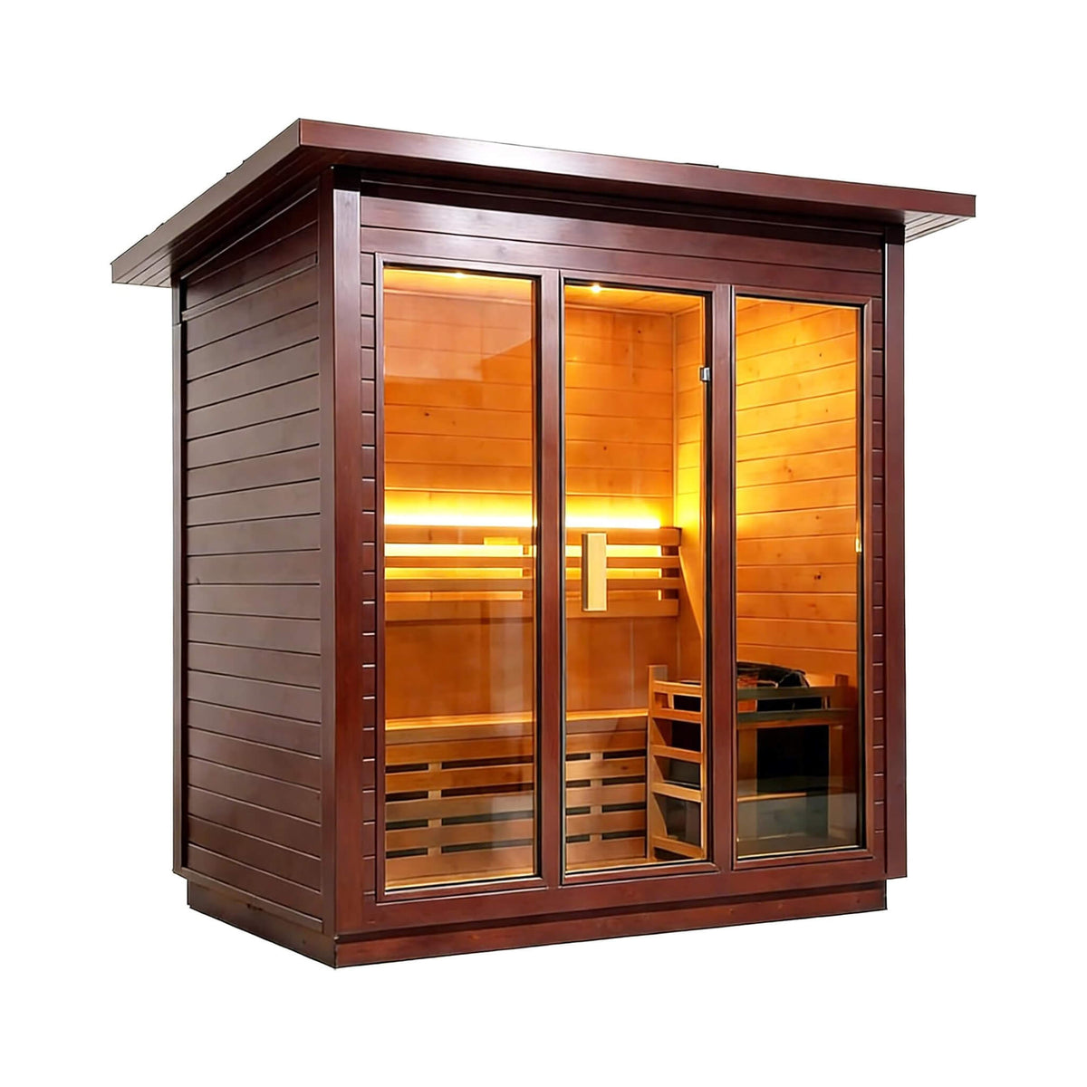 4-Person Canadian Red Cedar Outdoor Steam Sauna