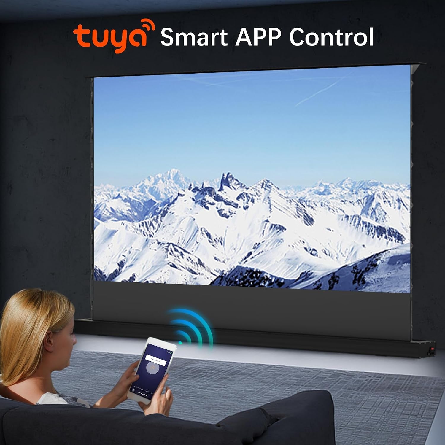 120" Motorized ALR Projector Screen Floor Rising Standard/Long Throw Projector