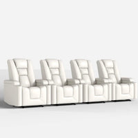 Home Theater Recliner Built for Movie Nights, Power Reclining, USB Ports, Storage, Cup Holders
