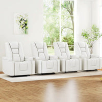 Home Theater Recliner Built for Movie Nights, Power Reclining, USB Ports, Storage, Cup Holders