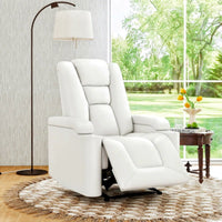 Home Theater Recliner Built for Movie Nights, Power Reclining, USB Ports, Storage, Cup Holders