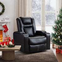 36.22" W Luxury Individual Seat Top Faux Leather Home Theater Seat Recliners Quadruple Seat with USB & Dual Cup Holders & Arm Storage (Set of 4)